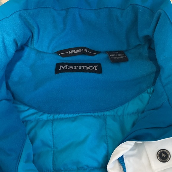 Marmot Ski Jacket Blue White Size Medium - Picture 4 of 6